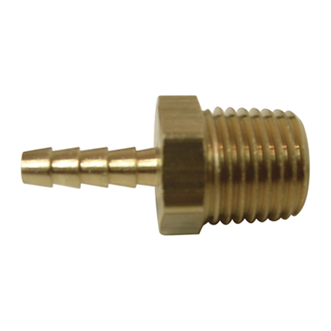 Raccord cannelé, laiton, 1/2" x 3/8", cannelé x MIP