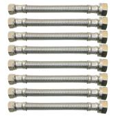 Watts 8-Pack 3/8-in Compression 20-in Stainless Steel Faucet Supply Lines