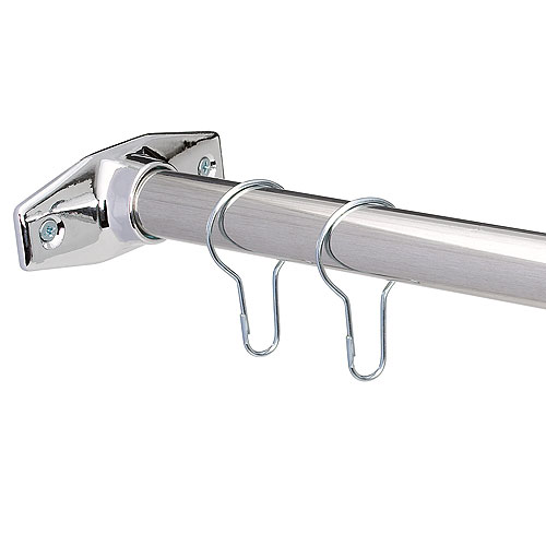 Taymor Shower Aluminium Curtain Rod Set - Chrome Finish - 60-in L Rod - 12  Hooks Included