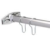 Taymor Shower Aluminium Curtain Rod Set - Chrome Finish - 60-in L Rod - 12 Hooks Included