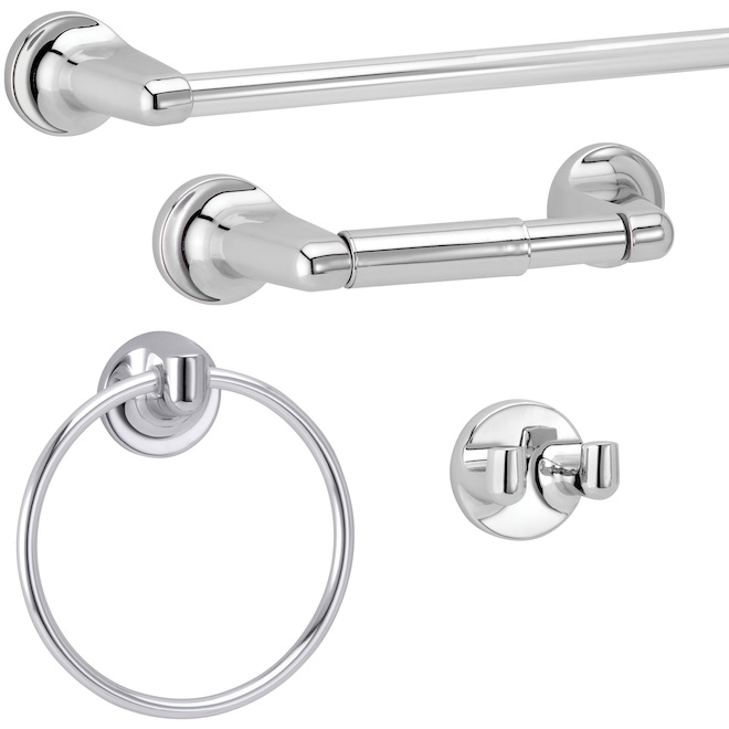 Infinity Bathroom Set - 4 Pieces - Chrome