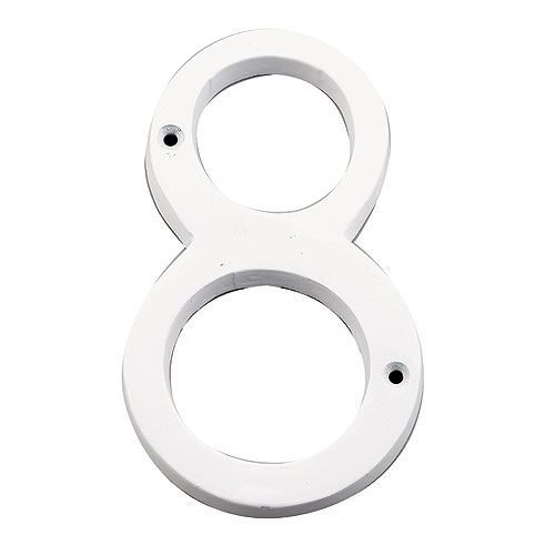 Taymor Classic Number 8 - 6-in - Aluminum - White