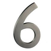 Solid Brass Number - #6 - 6" - Satin Nickel Finish