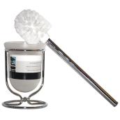 Taymor Toilet Brush with Holder - Polished Chrome - Metal Handle - Frosted Acrylic Cup