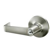 Taymor Windsor Locking Lever Knob - Satin Stainless Steel - Reversible Handle - 1 3/8-in to 1 3/4-in T Door