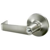 Taymor Windsor Brass Locking Key Lever - Satin Stainless Steel Finish - Reversible - 1 3/8-in to 1 3/4-in T Door