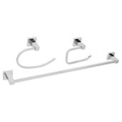 Ensemble 3 pièces pour salle de bain Sophia, carré, chrome