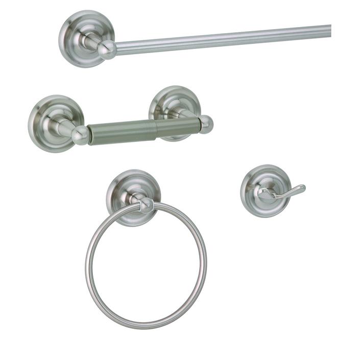 Taymor 4Piece Orion Bath Satin Nickel Decorative Bathroom Hardware Set