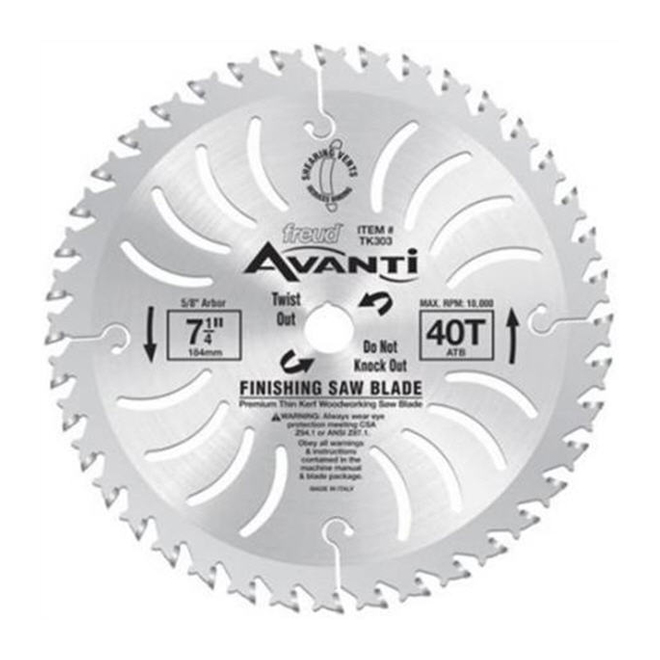 Freud Finishing Thin Saw Blade 7 1/4in Dia 5/8in Arbour 40