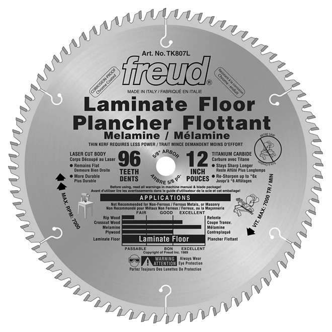 Freud Laminate Floor Circular Saw Blade, What Circular Saw Blade Is Best For Laminate Flooring