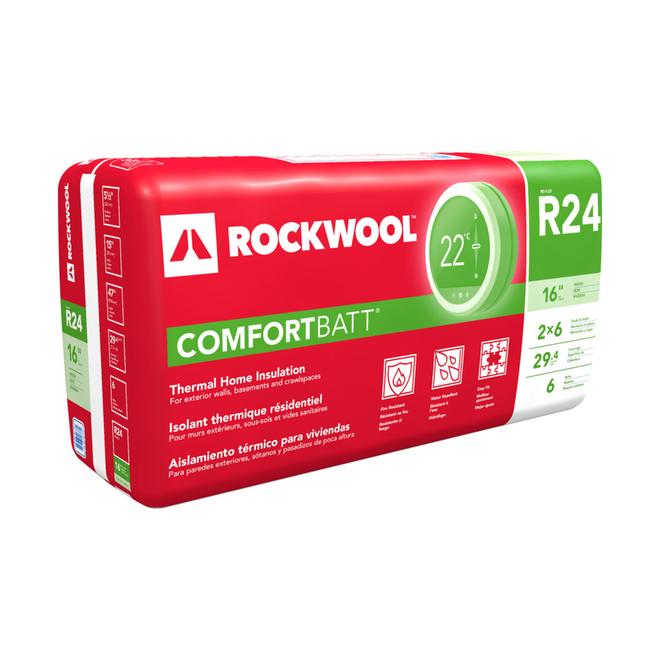 Isolant ComfortBatt par Rockwool R24 jusqu'à 29,4  pi², 6/pqt