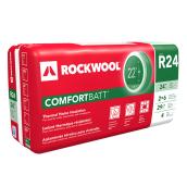 Rockwool Comfortbatt Semi-Rigid Insulation - Use with 2 x 6 Wood Studs - R24 Stone Wool - 29.7-sq. ft.