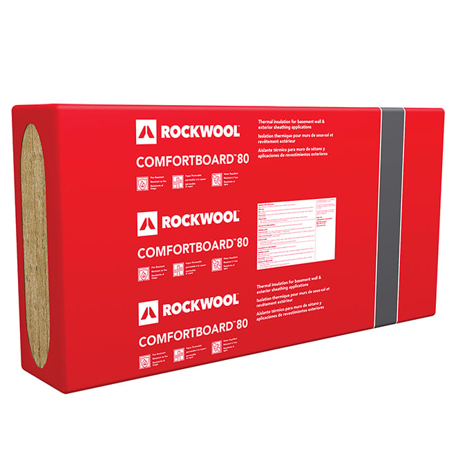 R14 Insulation Rona ROCKWOOL Comfortboard 80 2.5 x 24 x 48-in R-10.5 Stone Wool Insulation ...