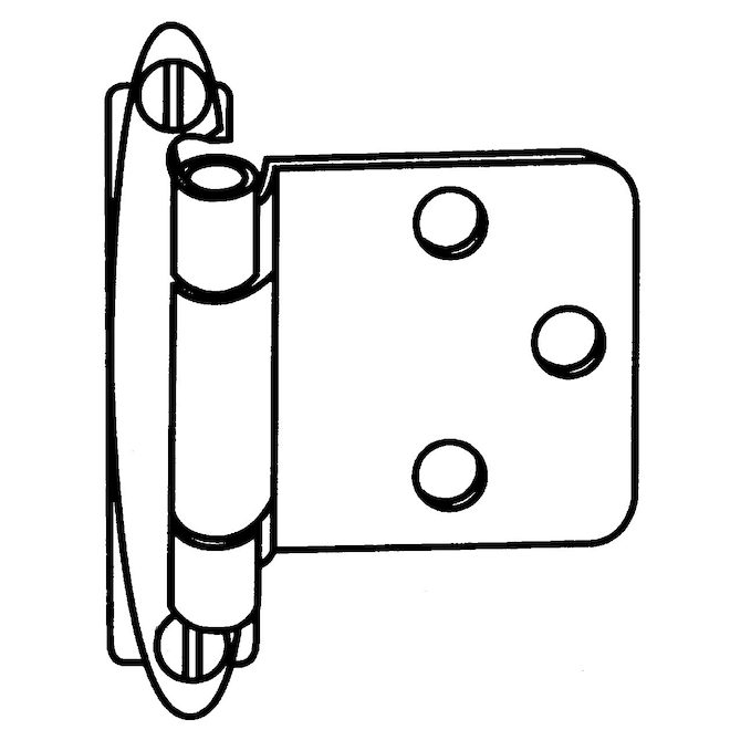 Charnières semi-dissimulées Richelieu, 1 3/4 po x 2 3/4 po, noires, paquet de 2