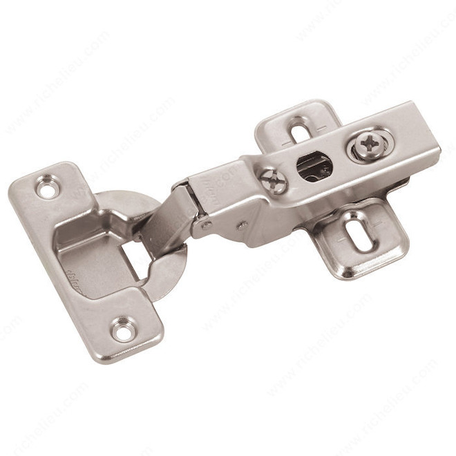 Richelieu Clip Hinges with Plate - 100° - Nickel - 2-Pack