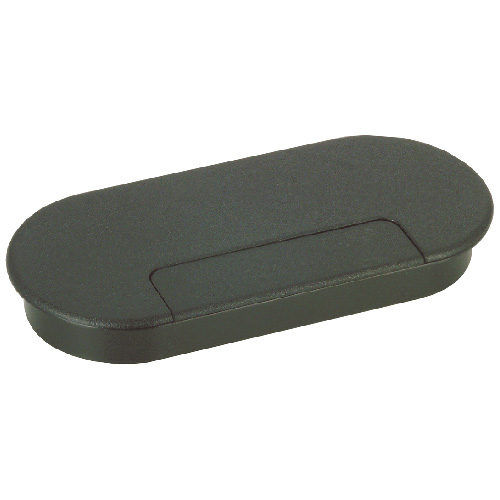 Richelieu Cable Entry Plug with Retractable Flap - Polypropylene - Black - 76 mm