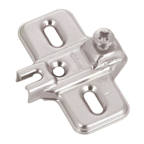 Richelieu Face Frame Adapter Plate - Off-Centre - Die-cast Zinc - Nickel - Screw-on