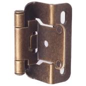 Richelieu Traditional Enveloping Hinges - Antique Brass - 1/2-in Overlay - 2 Per Pack