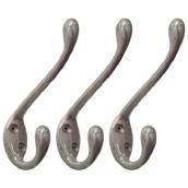 Richelieu Utility Hooks - Metal - Matte Nickel - Double - 3-Pack