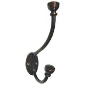 Richelieu Classic Roman-Style Double Hook - 6 63/64-in H x 1 17/32-in W - Oil-Rubbed Bronze - Metal