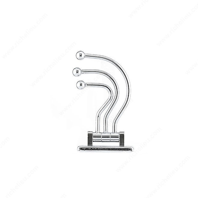 Richelieu Utility Swivel Hook - Chrome Finish - Steel - 3 Arms - 1 45/64-in W x 3 1/32-in H