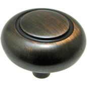 Richelieu Traditional Cabinet Knob - 1 1/4-in Dia - Brushed Oil Rubbed Bronze - Round