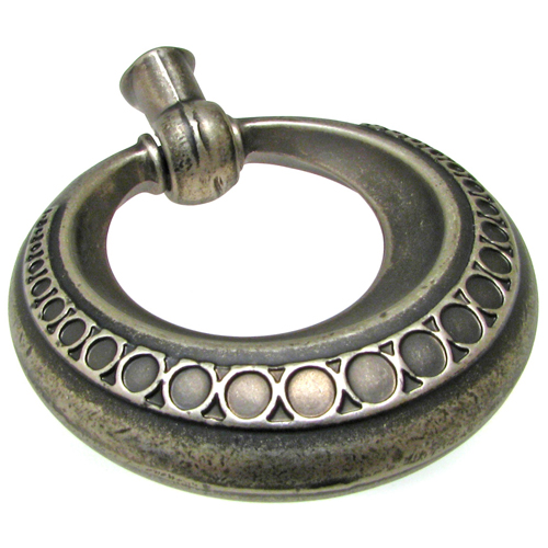 Richelieu Chambly Metal Ring Pull - Classic - Pewter - 1 7/8-in Dia x 21/32-in Projection