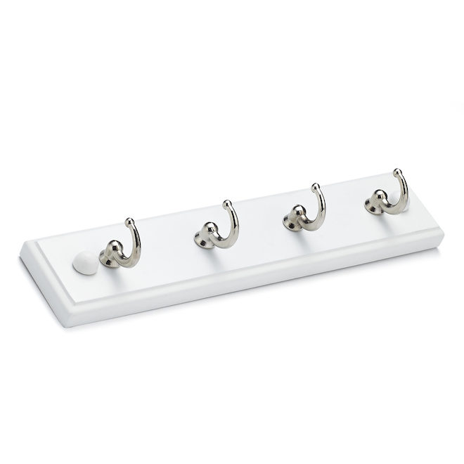 Richelieu Utility Key Hooks on 8.6-in White Wooden Plate