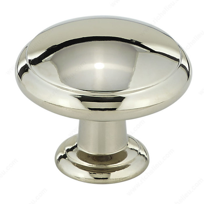 Richelieu Transitional Metal Knob - 30-mm - Polished Nickel Finish