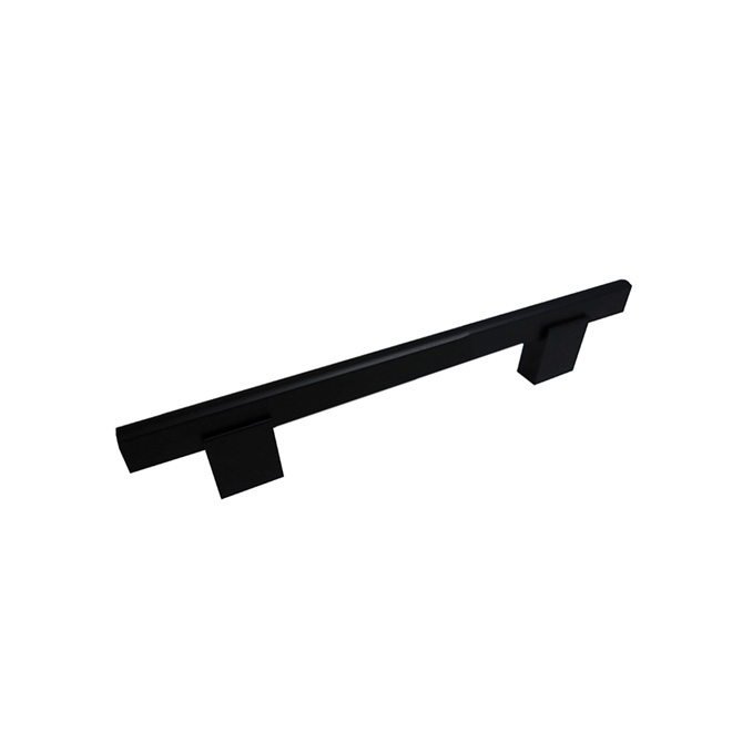 Richelieu Aluminum Rectangular Pull - Contemporary - Black Matte - 7/16-in W x 6 5/16-in L x 1 11/32-in Projection