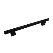 Richelieu Aluminum Rectangular Pull - Contemporary - Black Matte - 8 13/16-in L x 1 11/32-in Projection