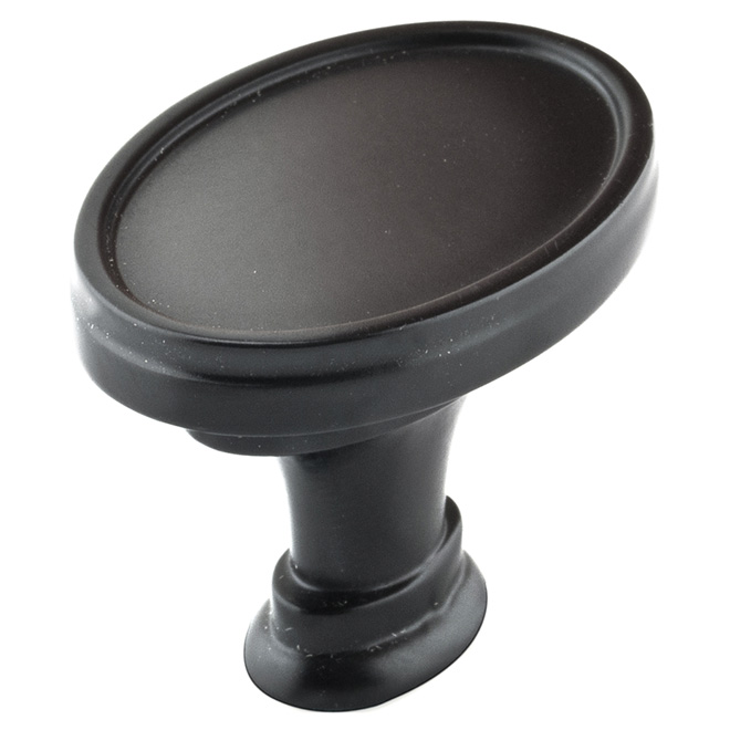 Richelieu Transitional Cabinet Knob - 1 1/2-in Dia Black Matte - Oval