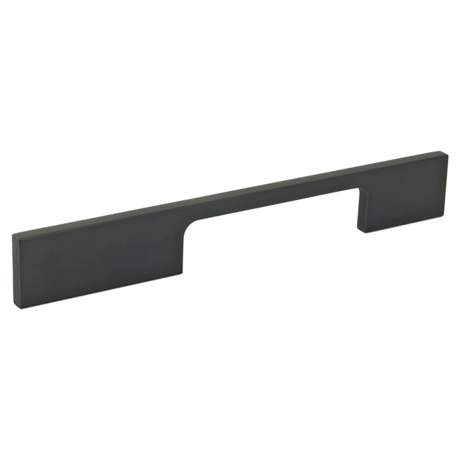 Image of Richelieu | Aluminum Rectangular Pull - Contemporary - Black Matte - 1/4-In W X 7 9/16-In L X 1 1/16-In Projection | Rona
