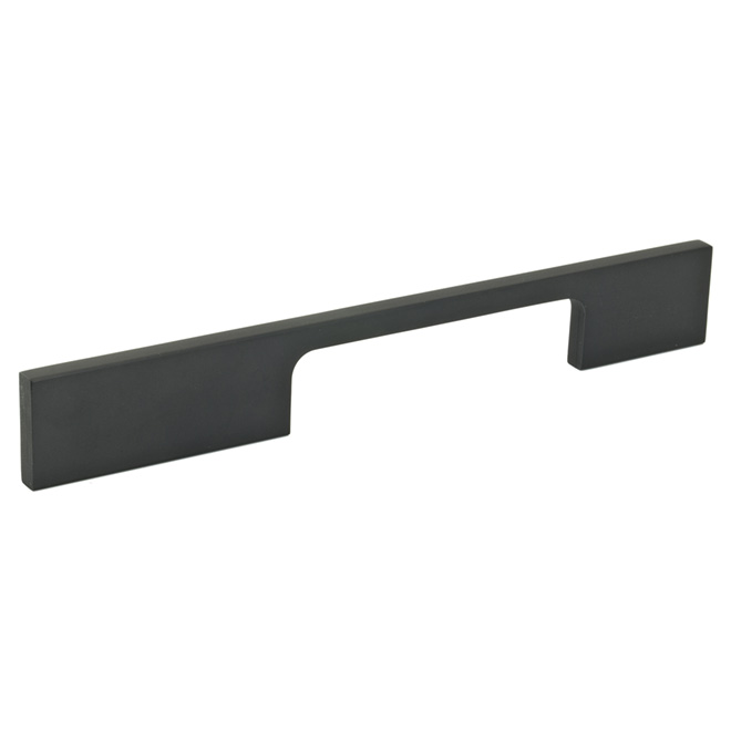 Richelieu Aluminum Rectangular Pull - Contemporary - Black Matte - 1/4-in W x 8 13/16-in L x 1 1/16-in Projection