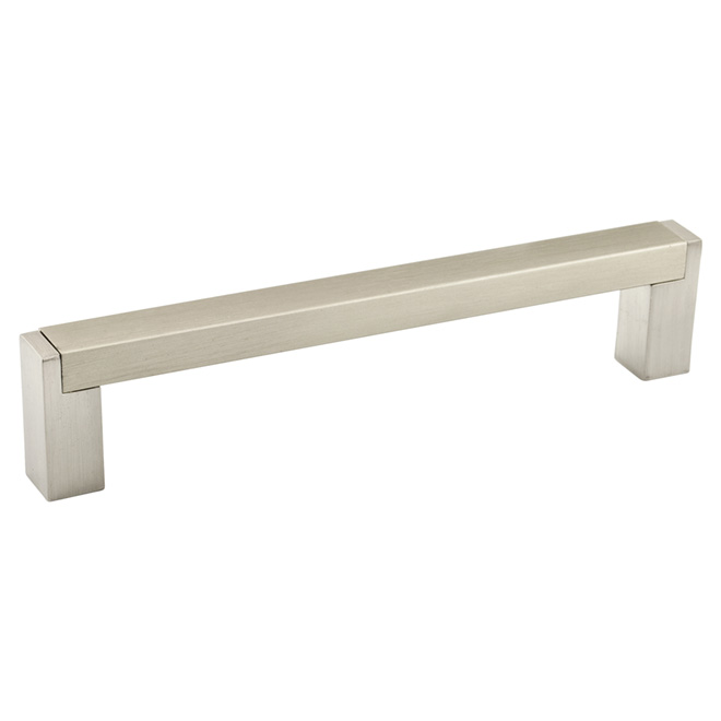 Richelieu Aluminum Rectangular Pull - Contemporary - Brushed Nickel - 15/32-in W x 5 9/16-in L x 1 3/16-in Projection