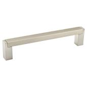 Richelieu Aluminum Rectangular Pull - Contemporary - Brushed Nickel - 15/32-in W x 5 9/16-in L x 1 3/16-in Projection