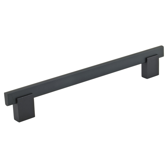 Richelieu Aluminum Rectangular Pull - Contemporary - Black Matte - 7/16-in W x 7 9/16-in L x 1 11/32-in Projection