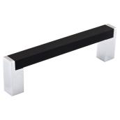 Richelieu Aluminum Rectangular Pull - Chrome - Black Matte - 15/32-in W x 10 5/8-in L x 1 3/16-in Projection