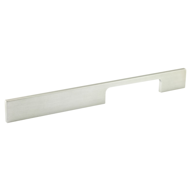 Richelieu Aluminum Rectangular Pull - Modern - Brushed Nickel - 1/4-in W x 7 9/16-in L x 1 1/16-in Projection