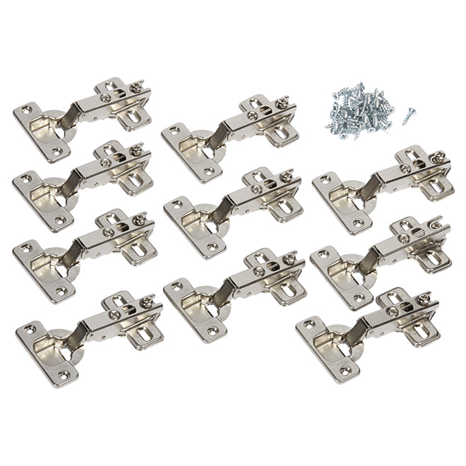 Richelieu Clip Metal Hinges - 100° Angled Overlay - Spring Closing - 2 Per Pack