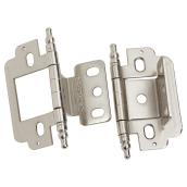 Richelieu Traditional Partially Enveloping Hinges - Brushed Nickel - 2 29/64-in L x 1 21/32-in W - 2 Per Pack