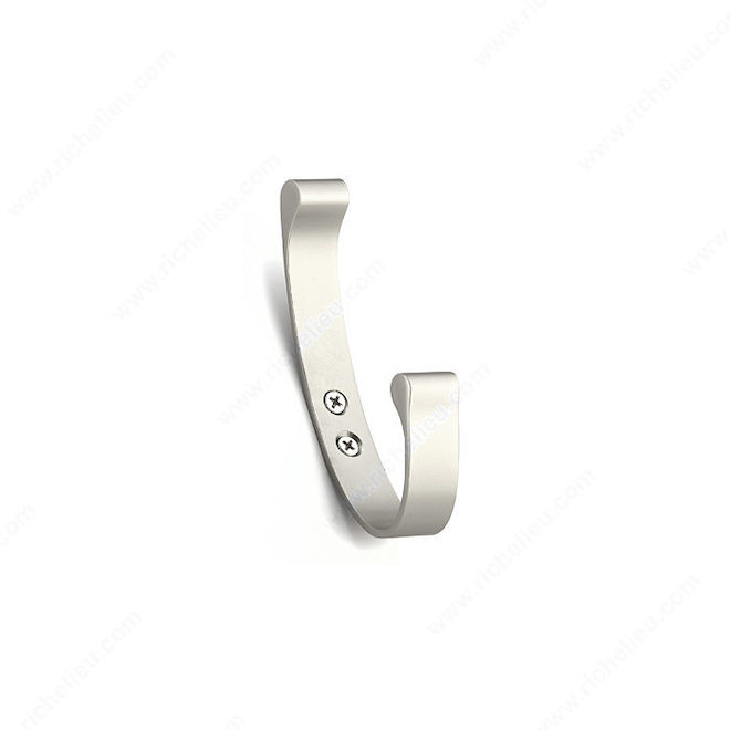 Richelieu Contemporary Double Hook - 5 1/32-in H x 3/4-in W - Brushed Nickel - Aluminum