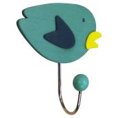 Richelieu Eclectic Bird-Shaped Hook - 3 15/16-in H x 3 9/32-in W - Blue - Wood and Metal