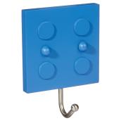 Richelieu Wood Block Hook - 5 15/32-in H x 3 31/32-in W - Blue - Steel