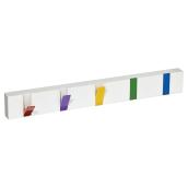 Richelieu Contemporary Hook Rack - White Board - Multicolour - Steel - 19 61/64-in W x 2 43/64-in H x 2 51/64-in D