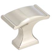 Richelieu Traditional Rectangular Knob - Metal - Brushed Nickel - 1 3/8-in L x 25/32-in W