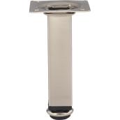 Square Leg - Adjustable - 12 cm - Steel/Plastic - Brushed Nickel