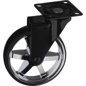 Richelieu No-lock Single Wheel Caster - Swivel without Brake - Aluminum - 5-in H x 4-in dia