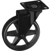 Richelieu Single Wheel Design Swivel Caster - Rustic Iron - Aluminum - 5-in H x 4-in dia x 15/16-in W