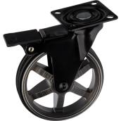 Richelieu Single Wheel Design Caster - Swivel - Rustic Iron - Aluminum - 5-in H x 4-in dia x 1-in W